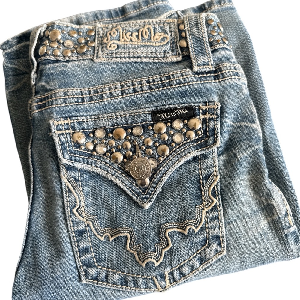 Miss Me Blue Embellished Boot Cut Jeans
